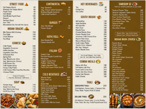unique multicuisine menu