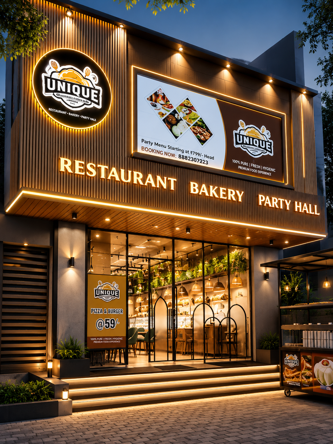 Unique multicuisine restaurant banner